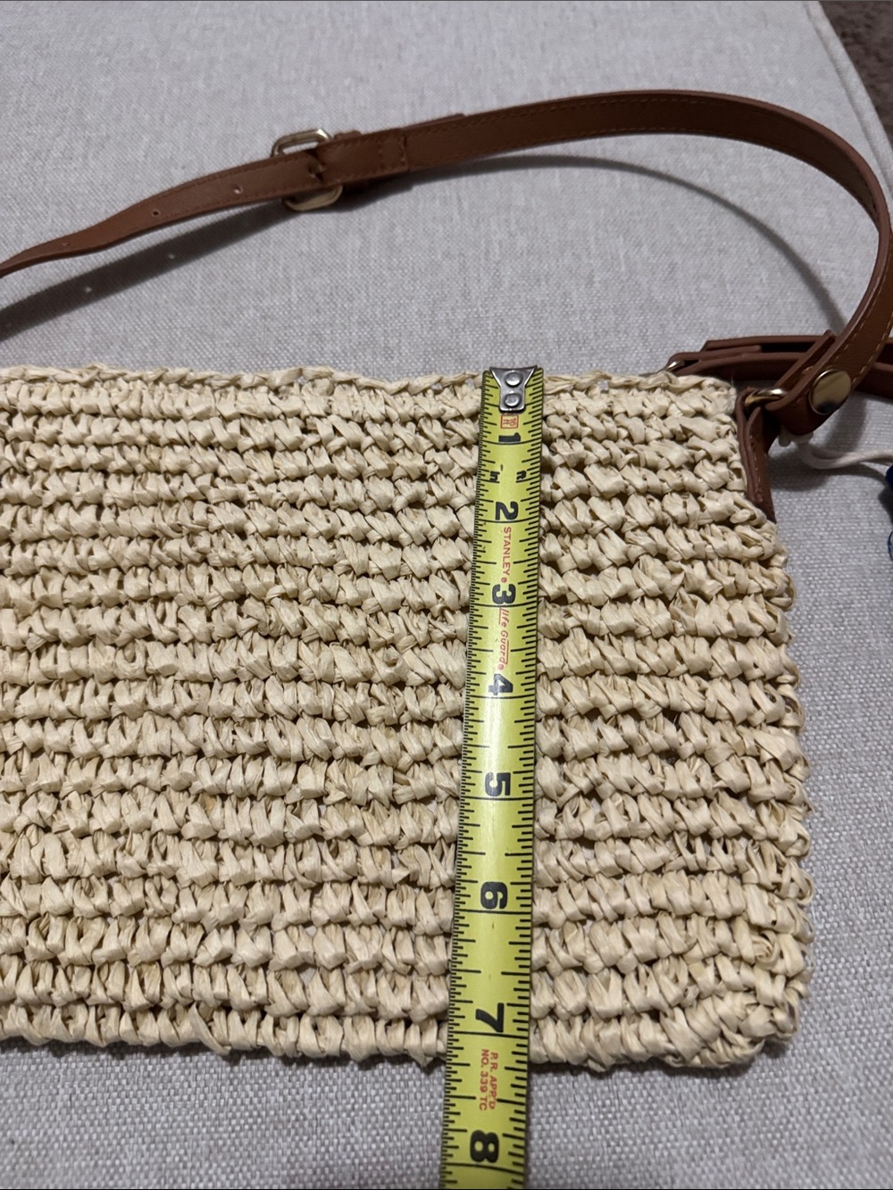 NWOT INC Brand Crossbody/Wristlet-Woven Paper-Faux Leather Trim-Brown/Natural - Picture 9 of 16